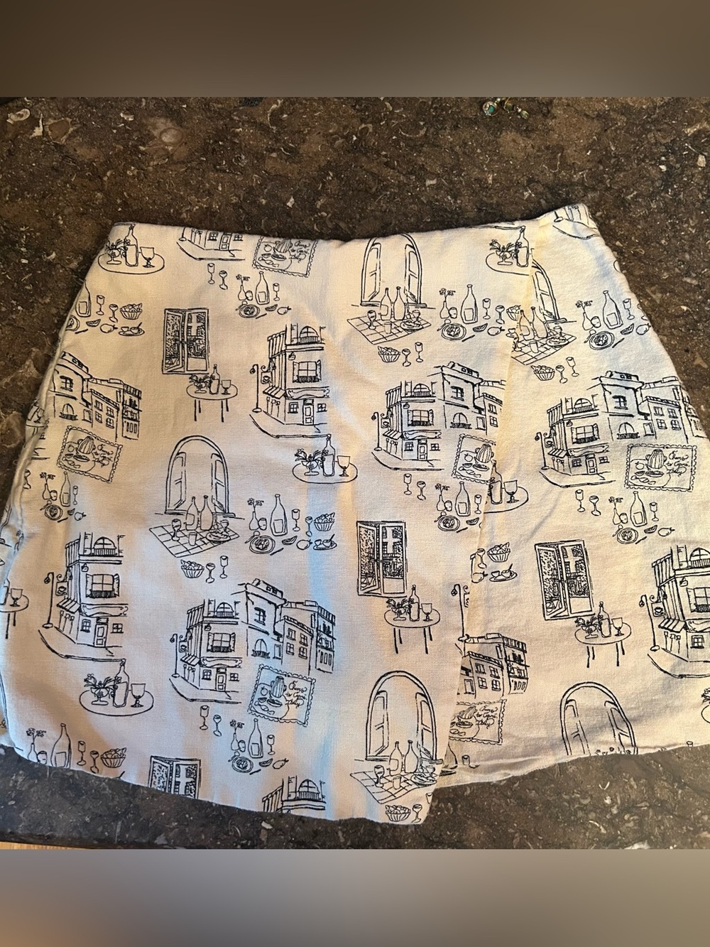 A&F Linen Skort in Italian Print